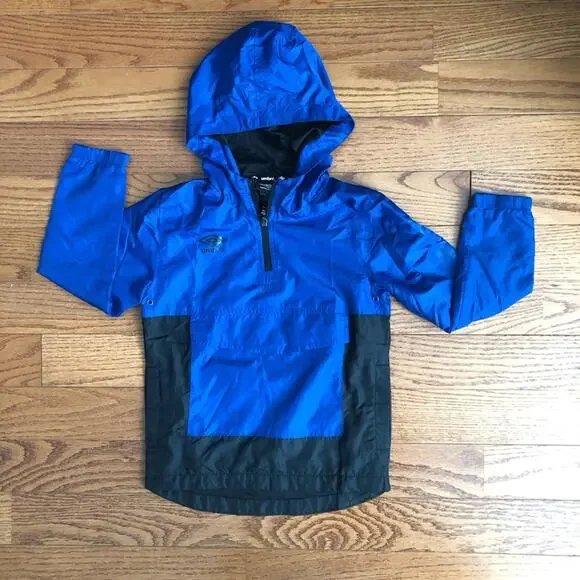 Umbro Youth Woven 1/4 Zip Pullover Performance Hooded Jacket Boy’s Size S (6/7) - Picture 2 of 10